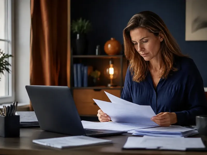 Drie btw-formuliermappen naast een laptop en eID-kaartlezer op een bureau
